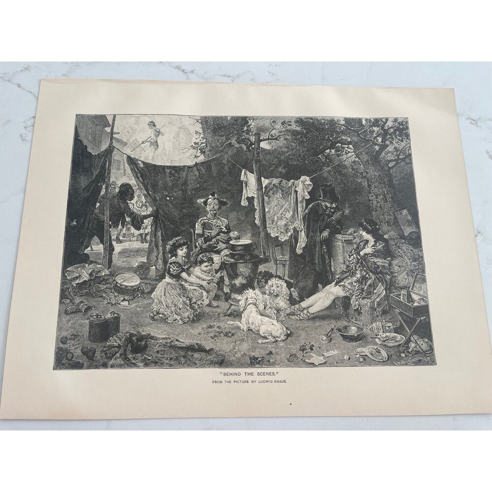 Behind The Scenes, Ludwig Knaus, Traveling Side Show, Book Page, 1888